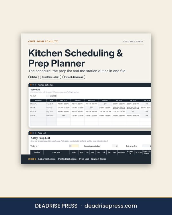 Cover of Kitchen Scheduling & Prep Planner