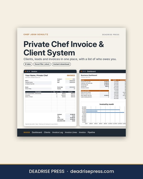 Cover of Private Chef Invoice & Client System